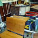 Old wooden school desk