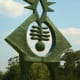 Sculpture on hill above Miller Outdoor Theater