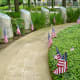 Bollards around the memorial