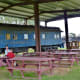 Outdoor grounds with picnic tables