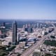 The tallest building in this photo is the Williams Tower (formerly called the Transco Tower.) Note the curved water wall opposite the grassy area of the building near the bottom left of the photo.