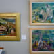 Clockwise from Lt. – Flood, 1936 by Carl Benton Compton (1905-1981) – Untitled, 1938 by Mildred Norris Compton (1912-1981) & Tree in Pasture, 1941 by Carl Benton Compton