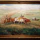 Artist Warren Hunter (1904-1993), Oil on canvas titled Cattle Drive