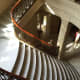 Elaborate staircase inside of the Pittock Mansion