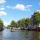 A sunny day on the canals of Amsterdam.