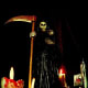 Shrine to Santisima Muerte of Mexico, a Pagan death Goddess/Catholic Saint synchretic deity.