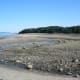 Bar Island Trail land bridge at low tide.