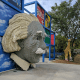Albert Einstein greets guests at the Imagination Zone.