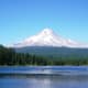 Mount Hood towering above Trillium Lake