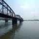 The Broken Bridge spans the Yalu River.
