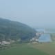 The views from Tiger Mountain. On the left of the tributary is China and on the right are the fields of North Korea.