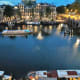 The River Amstel at night.