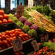 Vegetable shop at Pike Place Market in downtown Seattle