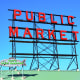 Pike Place Market sign in downtown Seattle