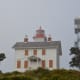 Yaquina Bay Lighthouse in the fog - Newport, Oregon