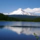 Mount Hood towering behind Trillium Lake