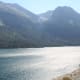 Mountain vista behind St. Mary Lake