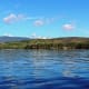 View of Grand Lake, Colorado from a pontoon boat on Grand Lake.