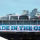 USS Gerald R. Ford Aircraft Carrier during its commissioning ceremony in July 2017 at the Naval Station Norfolk in Norfolk, VA