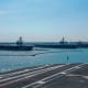 USS Harry S. Truman Aircraft Carrier approaching Naval Station Norfolk in Norfolk, VA