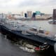 USS Theodore Roosevelt heading down the Elizabeth River to Naval Station Norfolk in Norfolk, VA