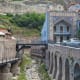Orbeliani Bath House in Tbilisi, Georgia (Blue Building on Right)