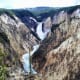 Lower Yellowstone Falls framed by the Grand Canyon at Artist Point in Yellowstone in Yellowstone National Park
