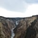 Lower Yellowstone Falls framed by the Grand Canyon at Artist Point in Yellowstone in Yellowstone National Park