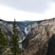 Lower Yellowstone Falls framed by the Grand Canyon at Artist Point in Yellowstone in Yellowstone National Park