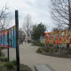 Graffiti art at entrance to the skatepark