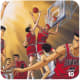 Rukawa and Sakuragi fighting for a rebound