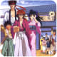 Kenshin as a wanderer with his new-found family