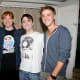 Matthew Lewis, Rupert Grint and Tom Felton visited Daniel backstage at " How To Succeed in Business Without Really Trying" in 2012.