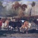 The Return of the Herd by ÃÂmile van Marcke, 19th Century, 74ý x 106 in. (189.2 x 269.2 cm), oil on canvas, Ringling Museum