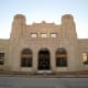 Tulsa Union Depot, now the Oklahoma Jazz Hall of Fame. Elements of the Zigzag Art Deco architectural style are noticeable, but these elements are not as highly pronounced. This is an excellent example of the Classic Moderne Art Deco style.