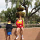 At the fountain