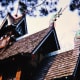 Closeup of church roof at Little Norway