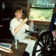 Carding and spinning wool at Old World Wisconsin