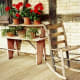 On the front porch of the Koepsell House at Old World Wisconsin