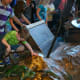 My four year old checks out the interactive "island" in the discovery room.