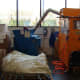 This is the "fluffing" machine that fluffs the polyester fill before it is stuffed into the animals.