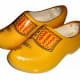 An example of wooden shoes that would be made in the factory.