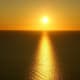 A golden sunset seen from Lake Michigan Overlook.