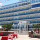 A side view of a cruise ship