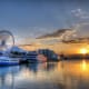 Navy Pier at sunrise in Chicago