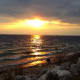 Sunset over the Mackinac Bridge as viewed from Mackinac Island