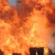 Cool fiery explosion during the Lights, Motors, Action! Stunt Show. You could feel the intensity of the heat from the stands.