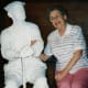 My mother at the Galveston Railroad Museum