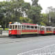 Public transport in Charles Square, Prague.