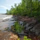 Lake Superior shoreline in Porcupine Mountains Wilderness State Park, Michigan